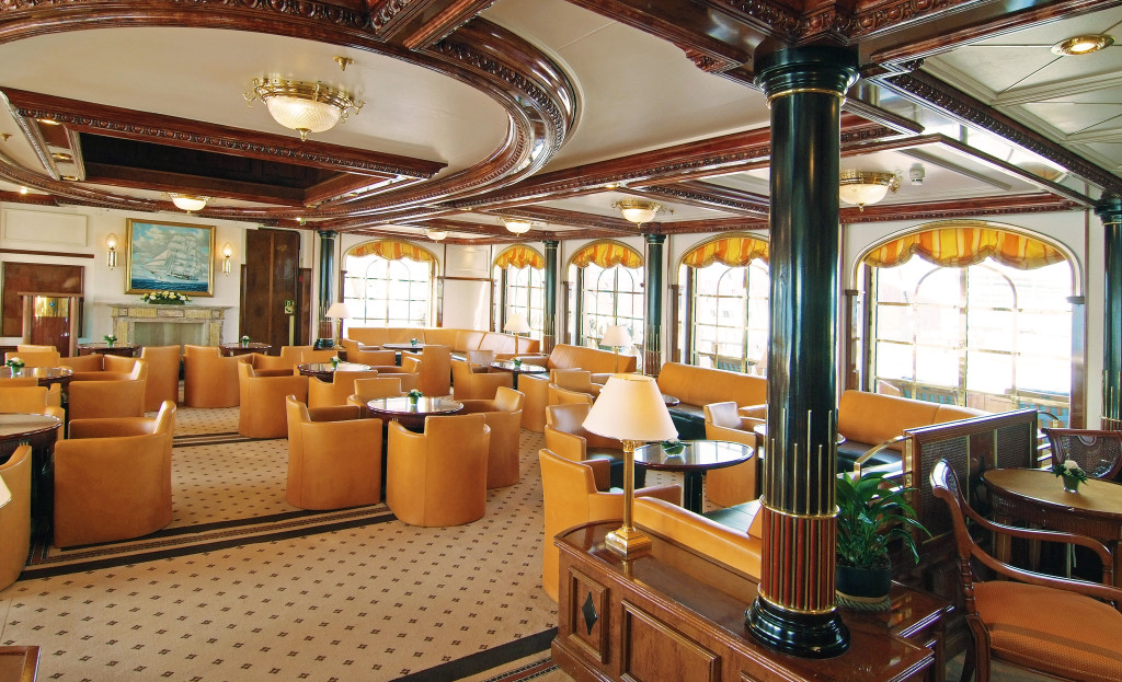 The interior lounge aboard Sea Cloud II. * Photo: Sea Cloud Cruises