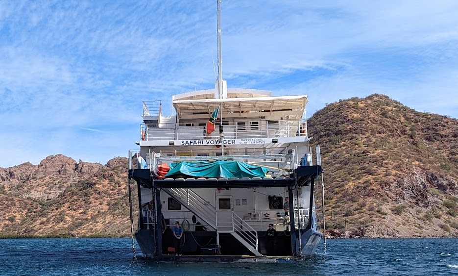 Safari Voyager's fantail watersports platform.