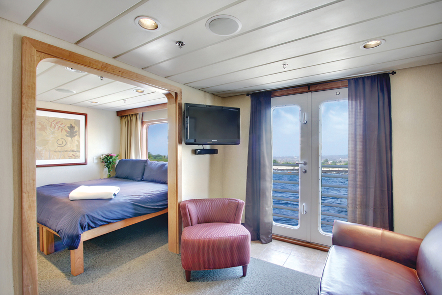 Top accommodations were the four two-room suites featuring Jacuzzi tubs and step-out French balconies. * Photo: UnCruise Adventures