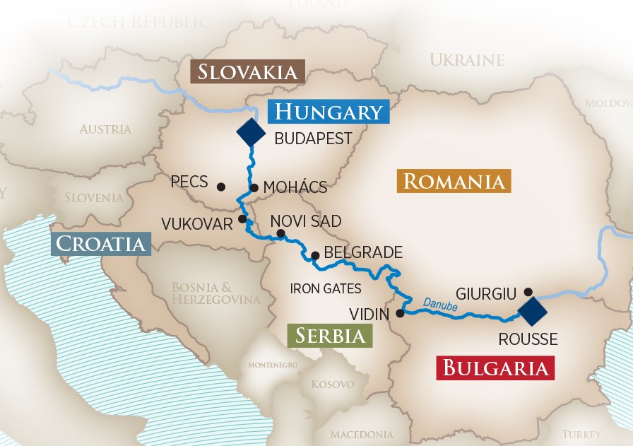 danube cruise map