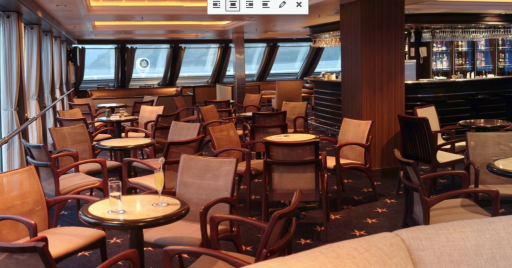 Darwin Lounge is the ship's main hub