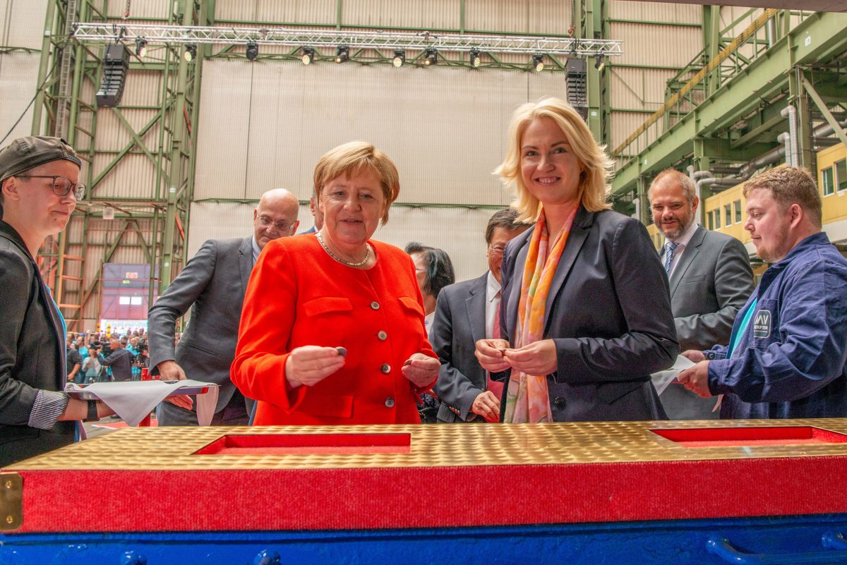 QuirkyCruise News: German Chancellor Presides Over Crystal Endeavor Keel-Laying