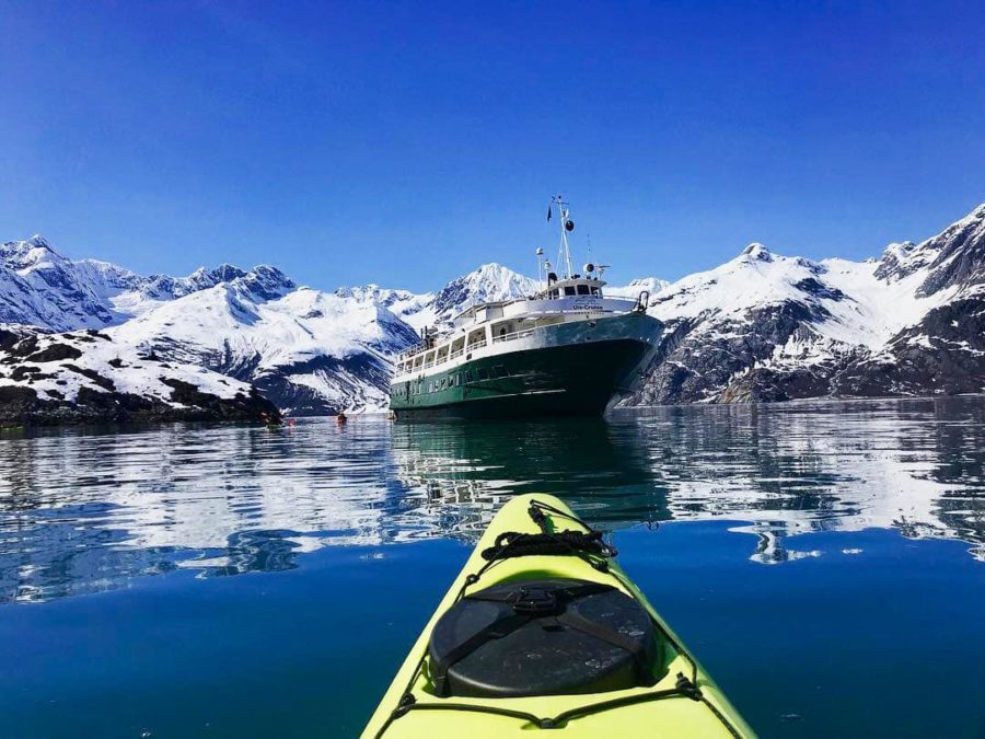 Kayaking is a big part of small-ship cruising in Alaska