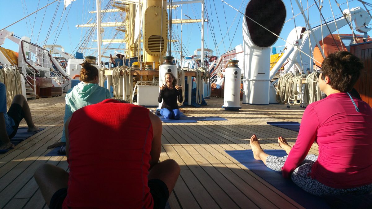 Yoga on deck Royal Clipper
