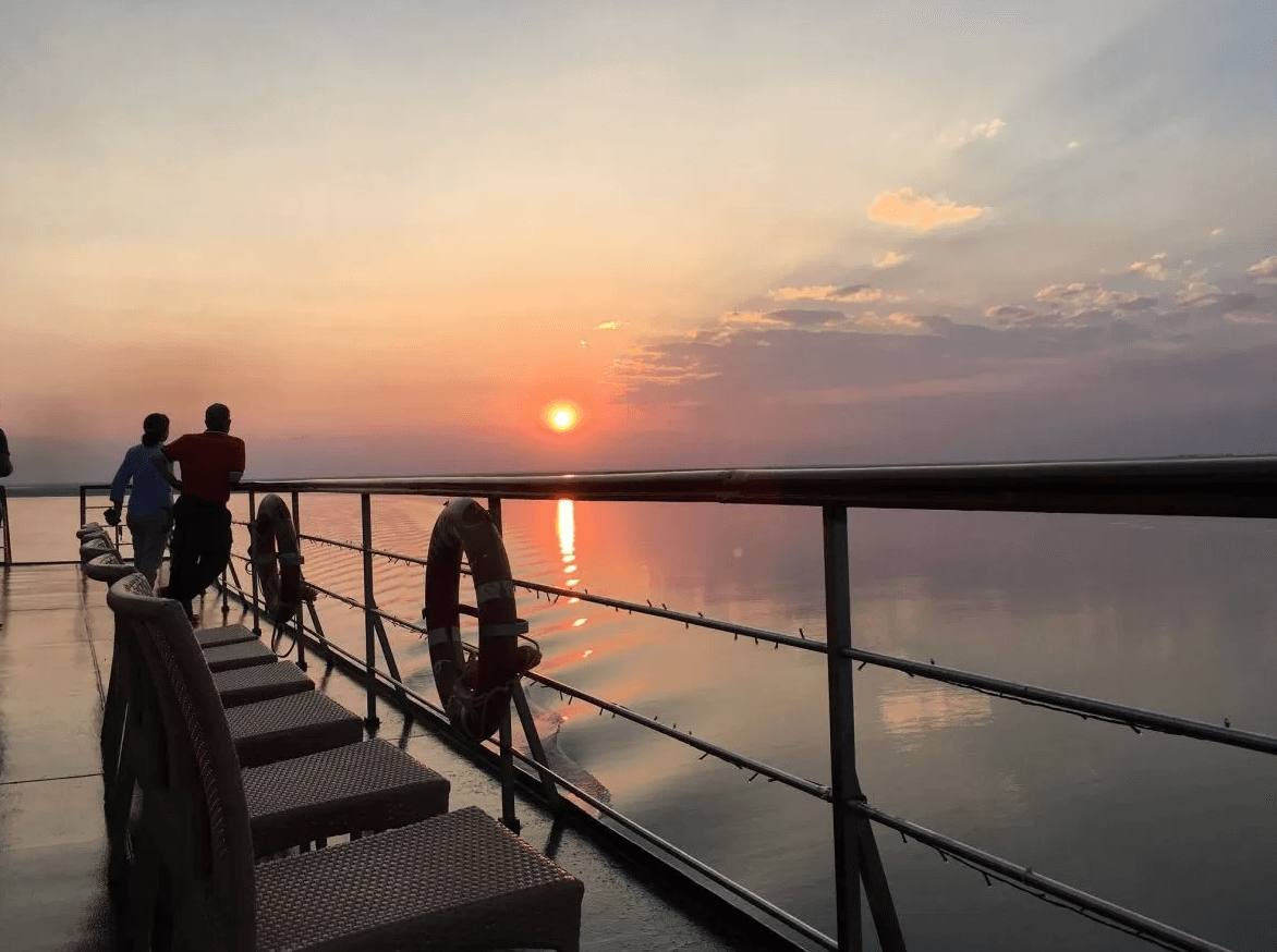 great sunsets on a Brahmaputra River Cruise