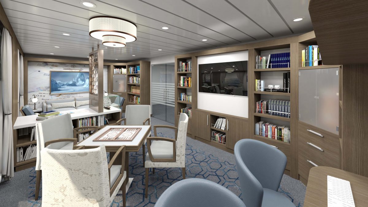 A corner of the library aboard the new Ocean Victory Rendering Victory Cruise Lines scaled 1