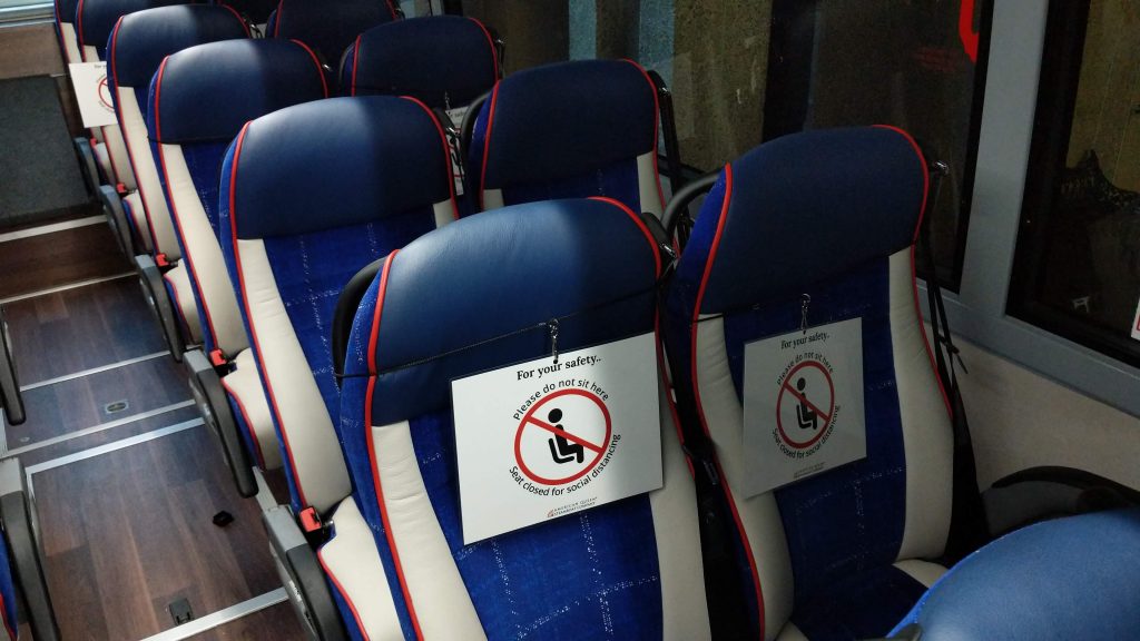 blocked off bus seats