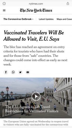New York Times article on EU