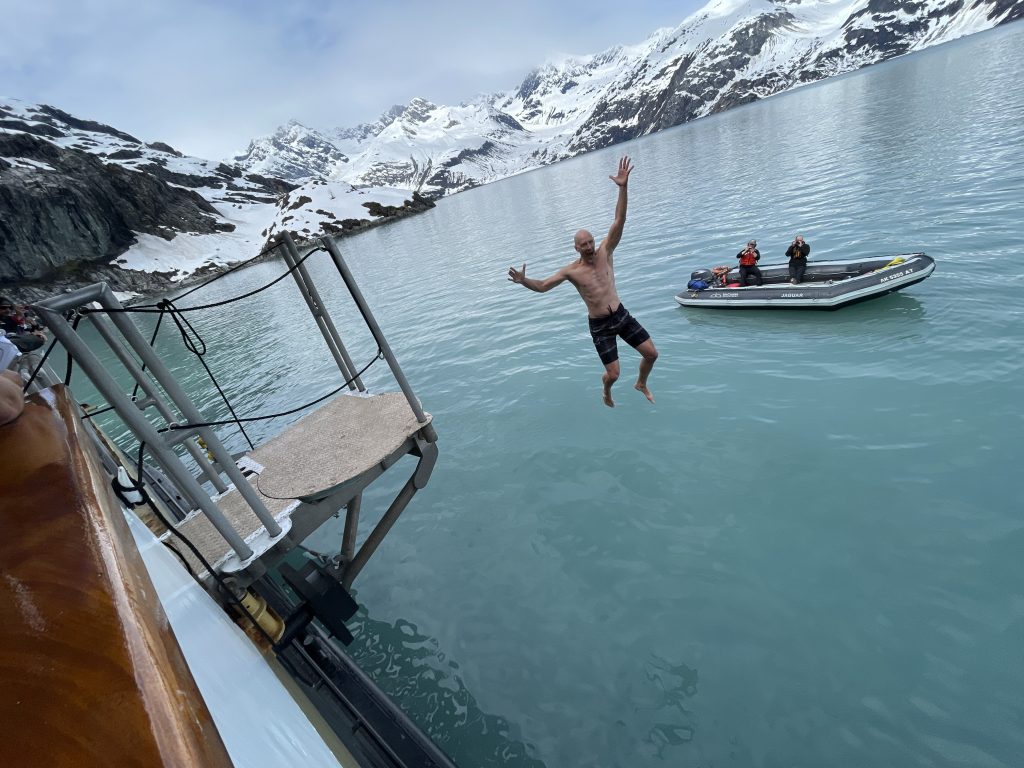 polar plunge in Alaska with UnCruise