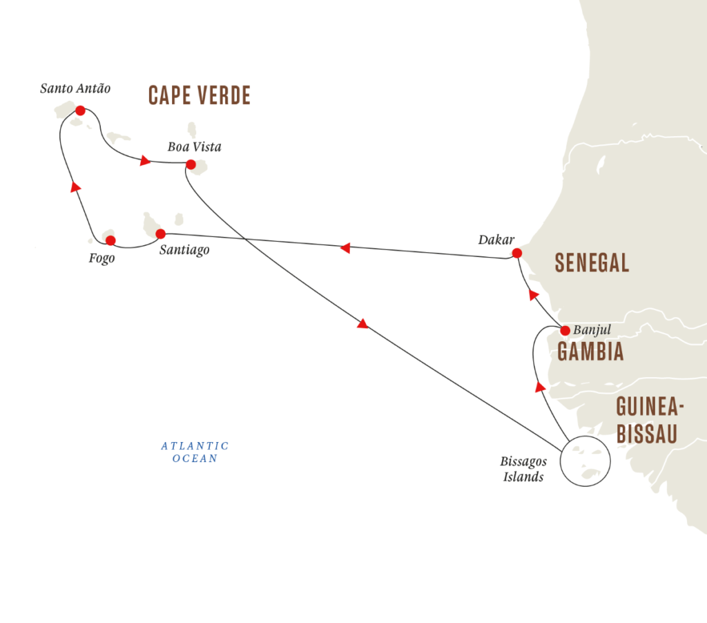 West Africa Cruise Map