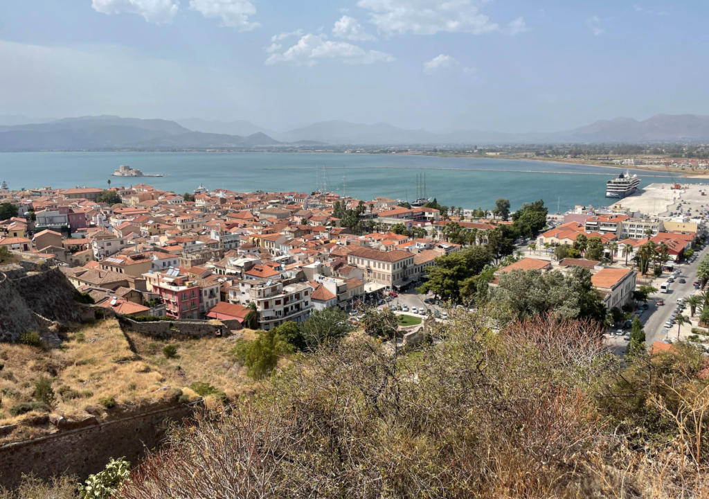 Overlooking Nafplion with WOrld Navigator in background
