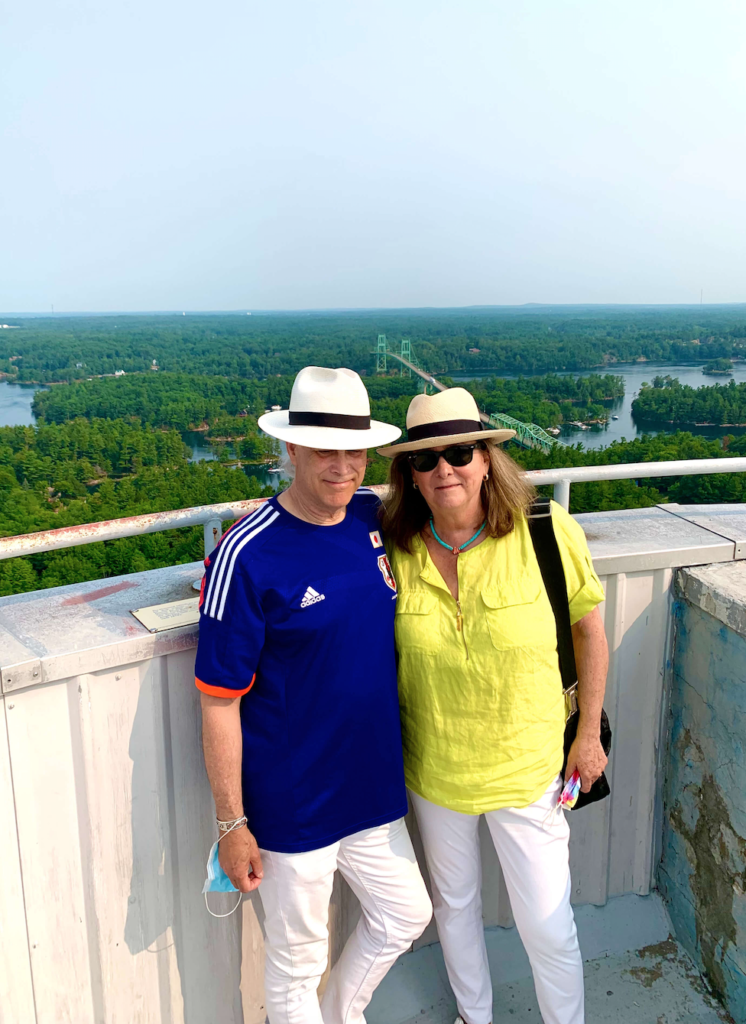 Judi & Lawrence on top of the 1000 Islands Tower.