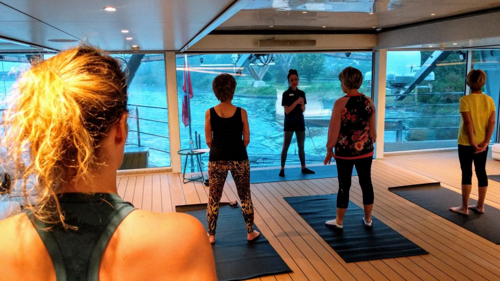 Yoga on board a Danube River cruise