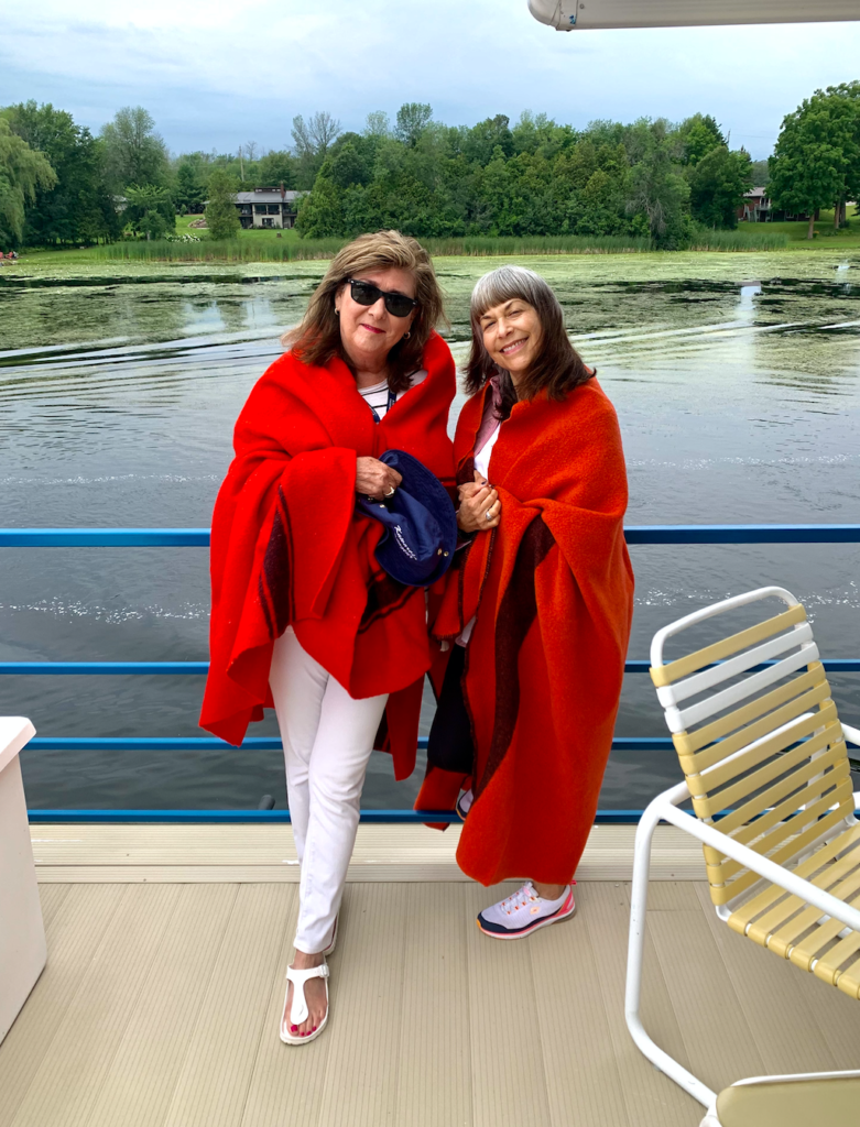 Judi & Marla on deck of Kwartha Voyageur on Canada's Rideau Canal