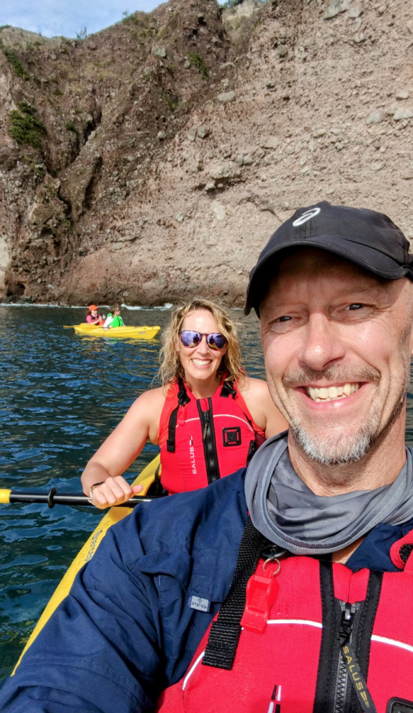 John & Colleen kayaking on Crystal Endeavour