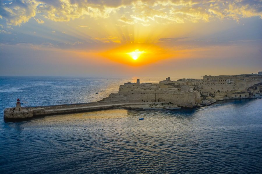 Sunrise over Valletta