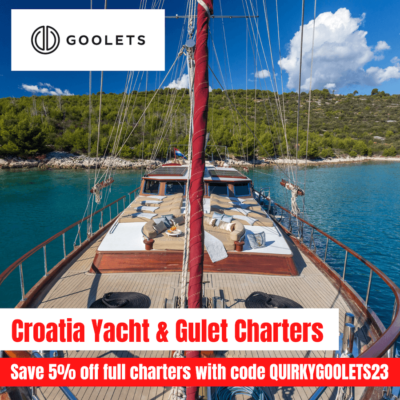 2023 Black Friday Cruise Deals include 5% off off full charters of Goolets Croatia yachts with code QUIRKYGOOLETS23