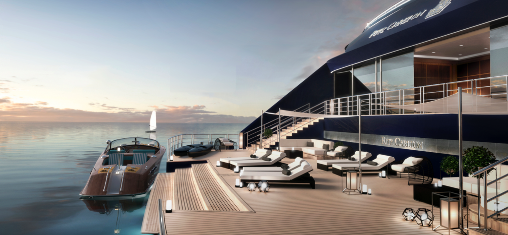 new small ship cruises for 2022 include the Evrima with its chic marina