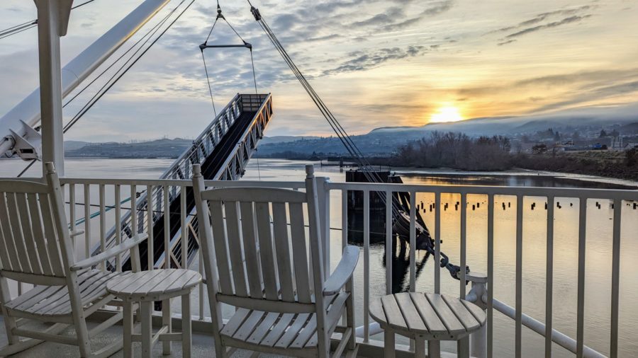 Sunset on deck of River Empress
