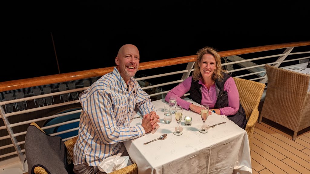 Dining out on deck of Sea Dream II