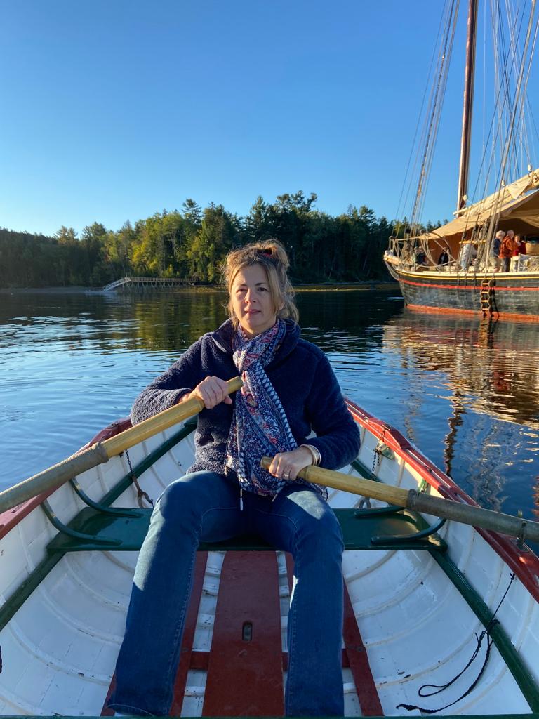 Heidi on Riggin's row boat