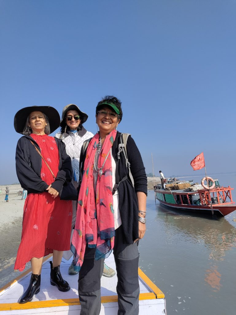 Tendering between the anchored Sukapha and shore points on a Brahmaputra Riiver cruise