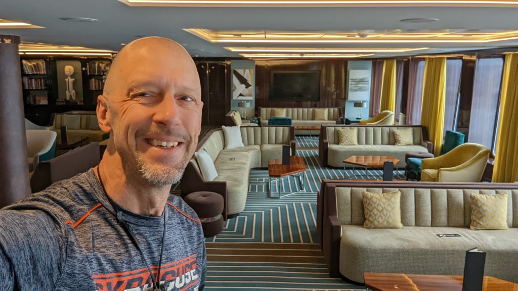 John in the Atlas Lounge of World Navigtor