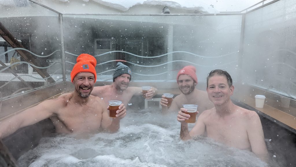 Post Plunge hot tub Cheers
