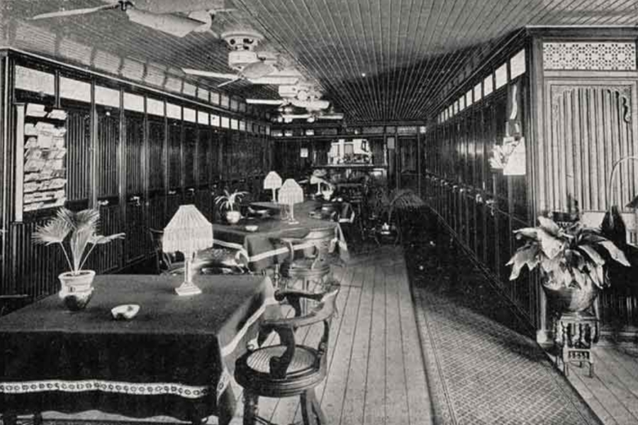 Saloon of Rangoon-Mandalay Express Steamer from Pandaw blog