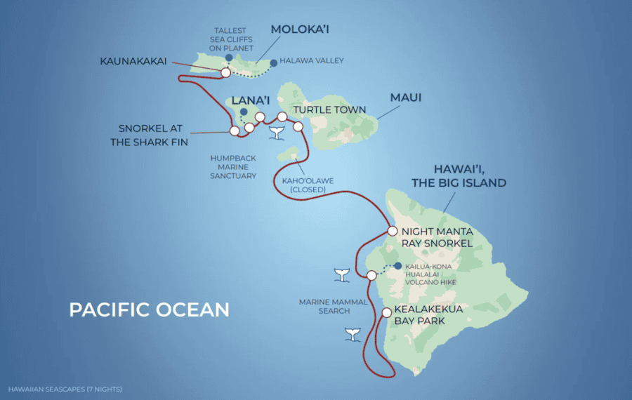 Small-Ship Hawaii Cruise map