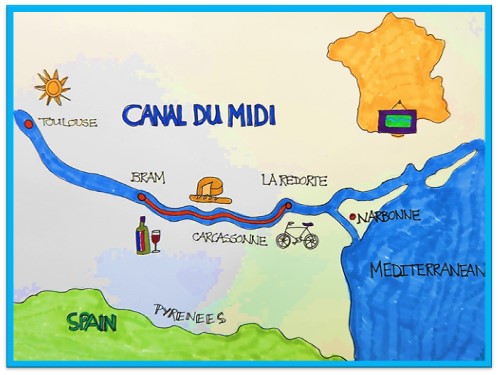 Canal du Midi map.