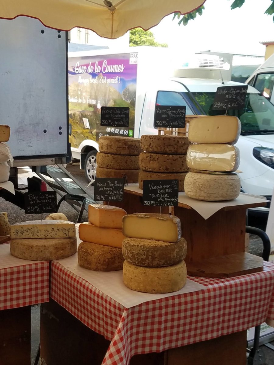 cheese market on a Canal du Midi cruise