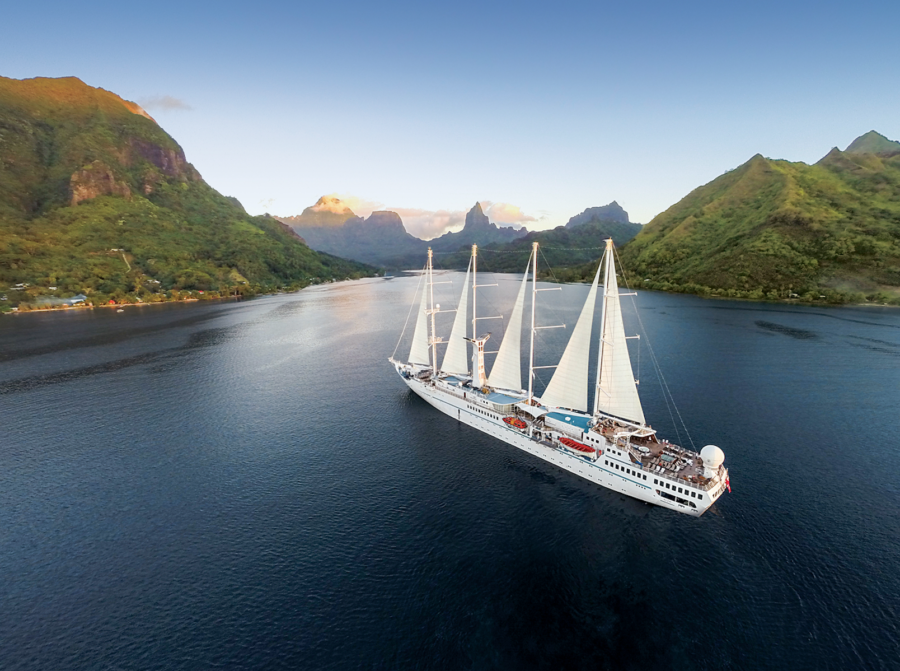 One of Windstar's two intimate small ships based in French Polynesia