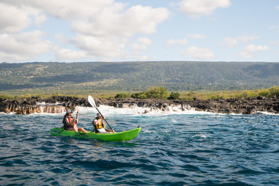 Sea Kayaking near the Big Island in Hawaii, great for UnCruise family offfers