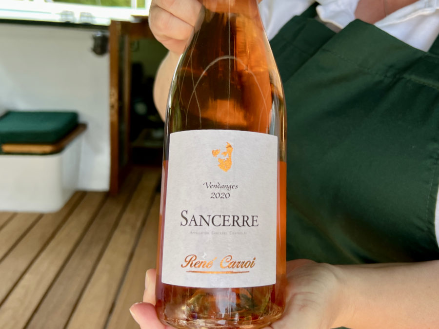 famed Sancerre wine on Dana's French barge Meanderer cruise