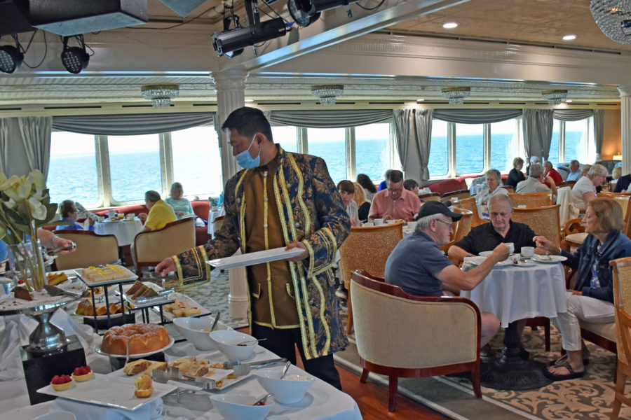 Compass Lounge tea on OCean Voyager
