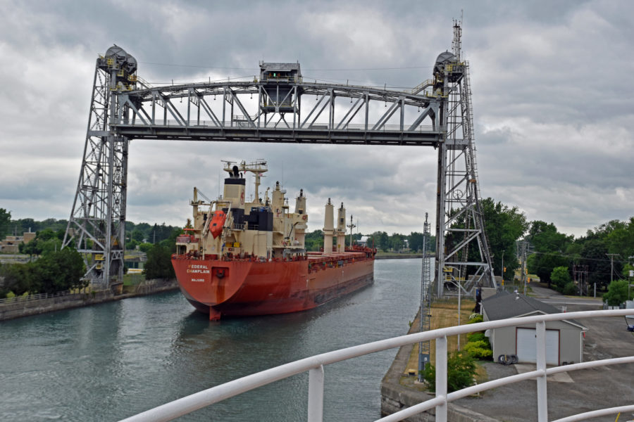 lift bridge at Port Colborne that led into the Welland Canal on an Ocean Voyager Great Lakes cruises