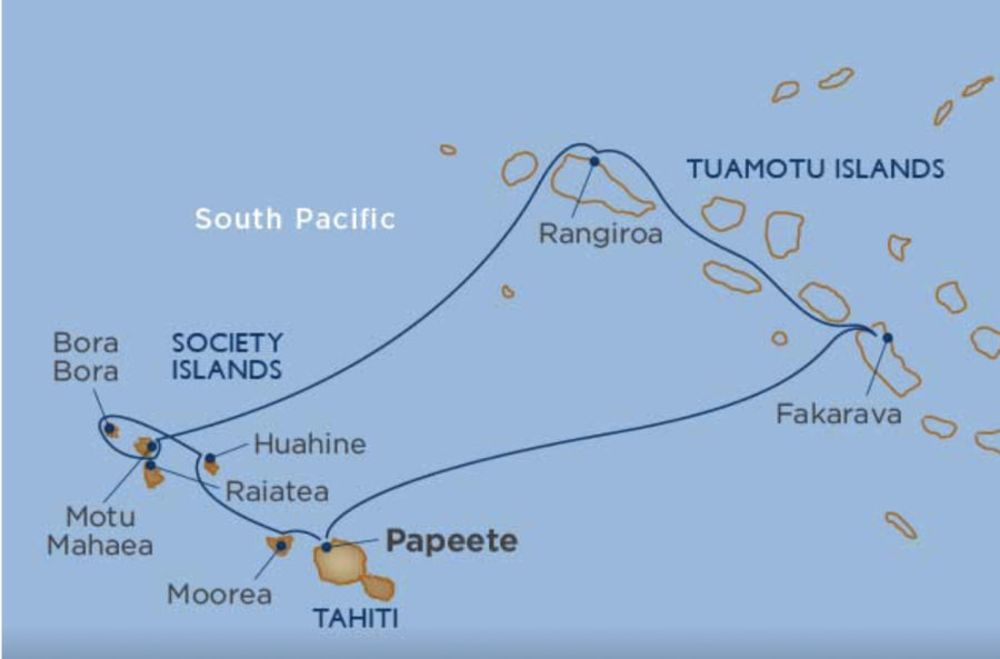 Tahiti Windstar Cruise map