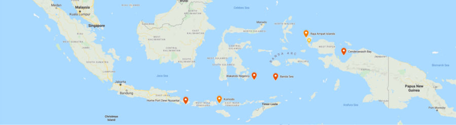 Dewi Nusantara diving cruise map