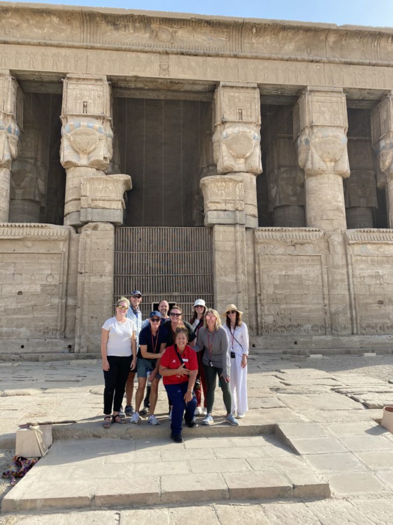 Our group and Hanan our guide at Dendera Temple