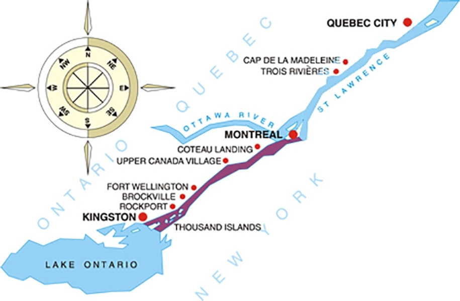 Map of the St Lawrence Seaway