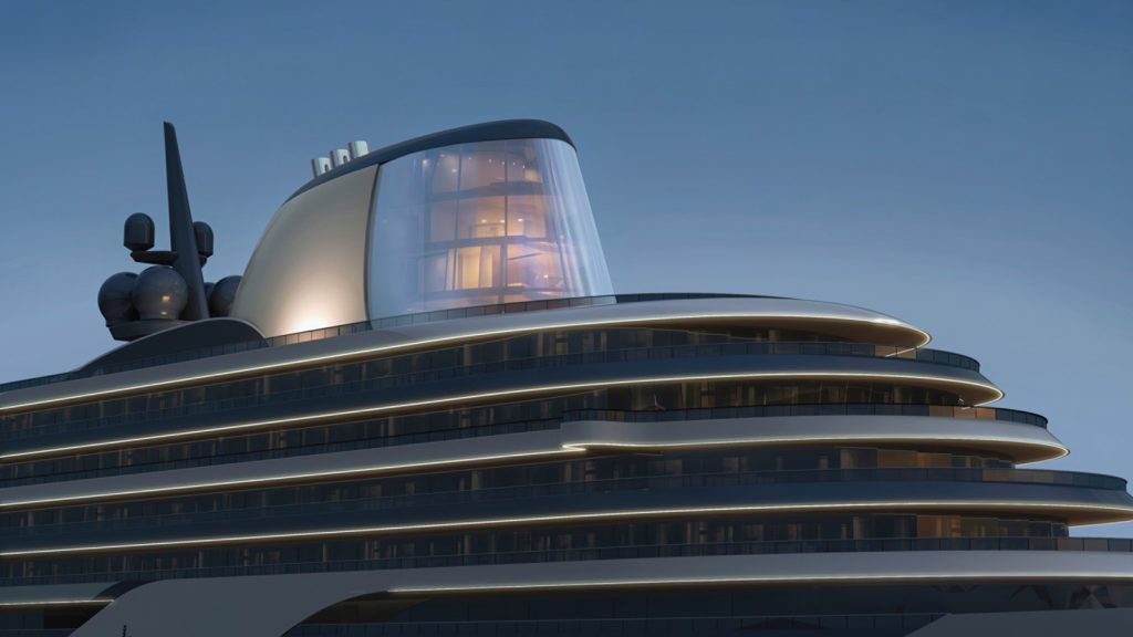 The four-story Funnel Suite on new Four Seasons Yacht