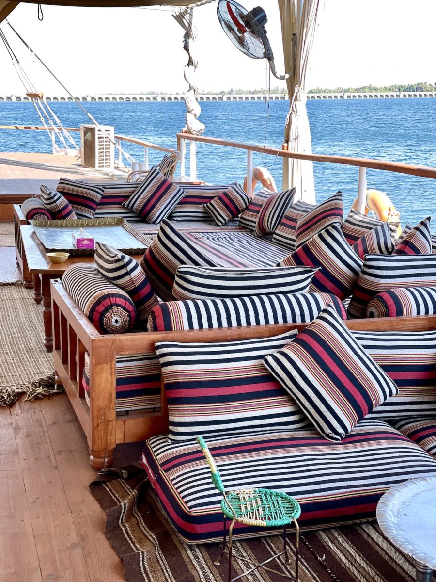 the sundeck of Adelaide on a Nile River cruise