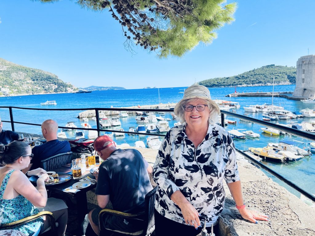 Author Susan R. Pollack in a Dubrovnik cafe.