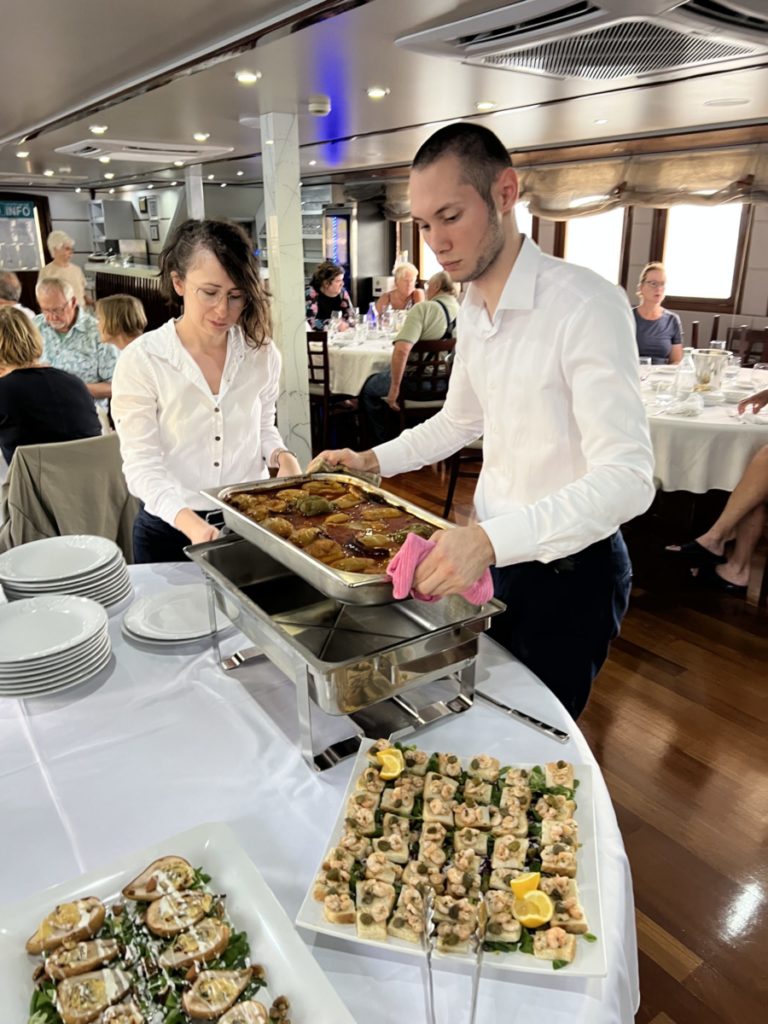 lunch aboard the Futura on a Croatian coastal cruise