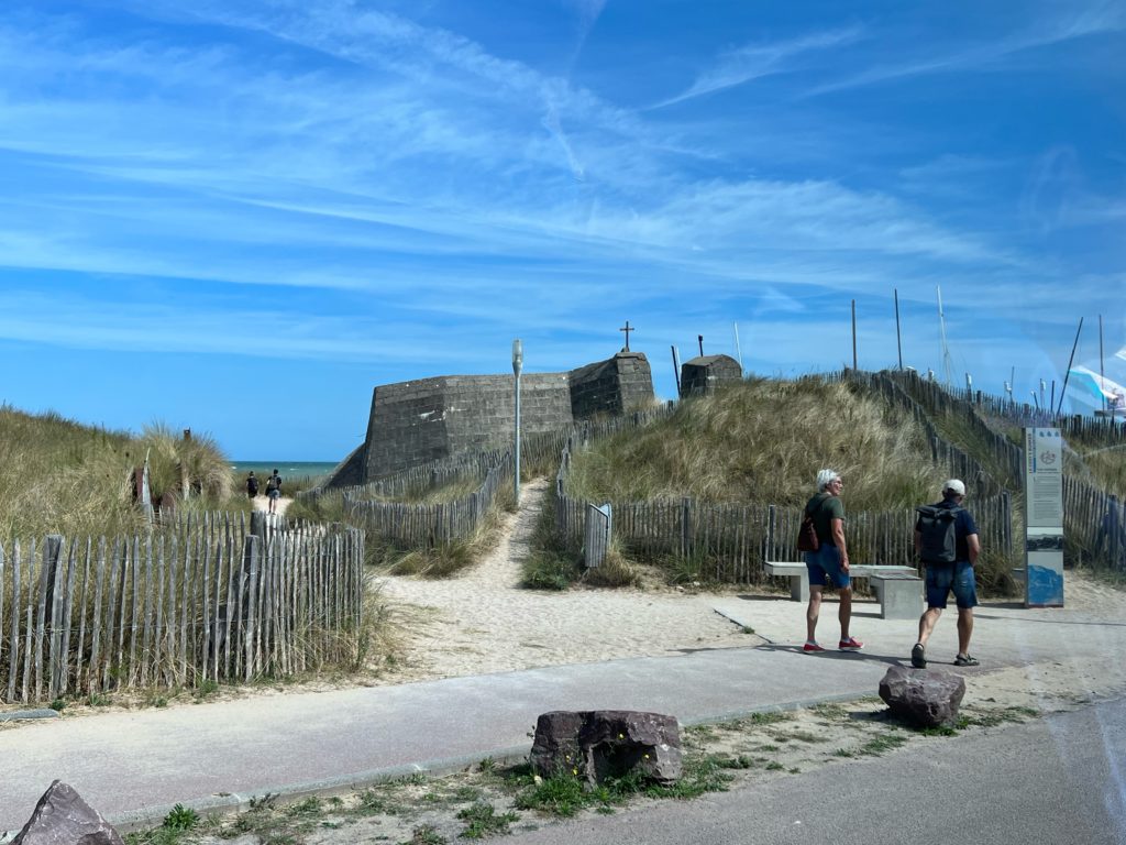 Bunkers located near Normandy’s beach in France
