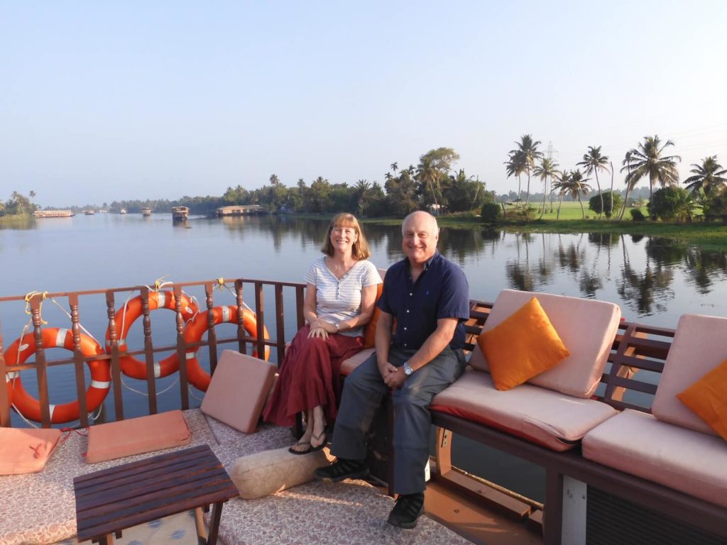 Elaine & her husband on board the Vaikundam cruise