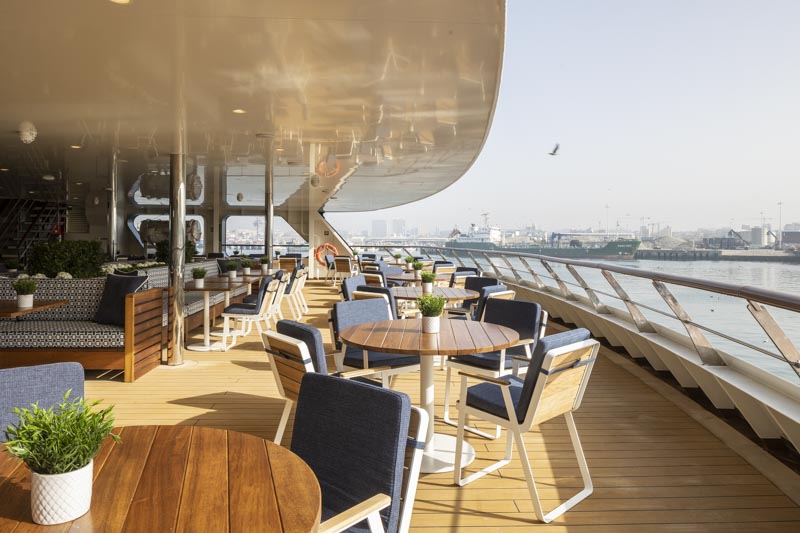 World Traveller's 7-AFT Grill is a setting for the culinary adventures offered on Europe cruises