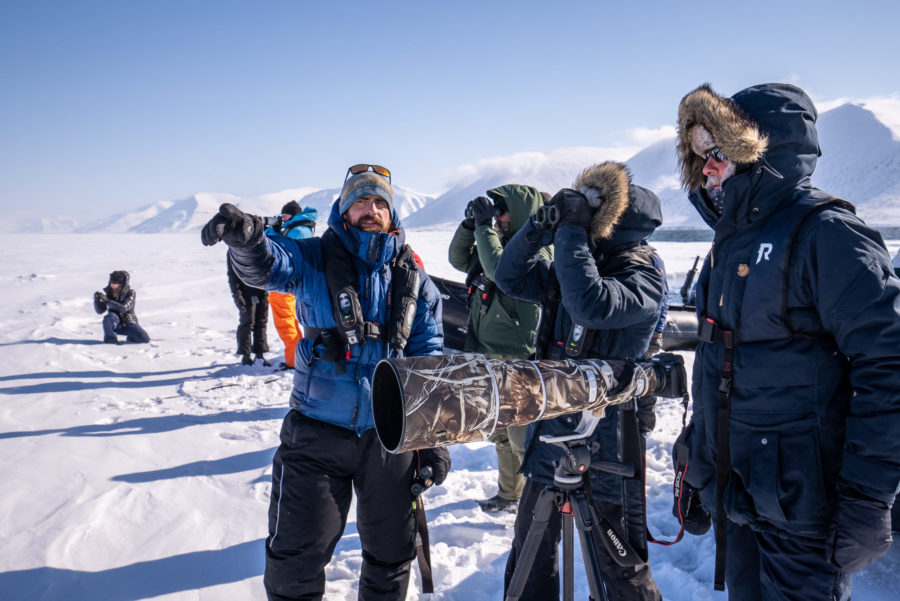 Florian Ledoux sharing photography tips on an Arctic Secret Atlas Cruises