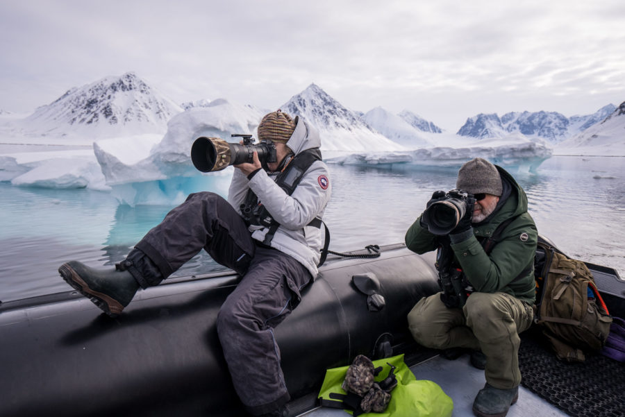 Taking photos on one of the Best Arctic Cruises to See Polar Bears